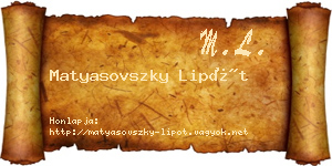 Matyasovszky Lipót névjegykártya